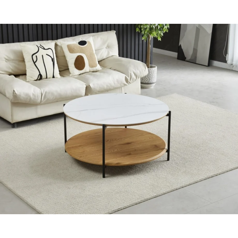 Журнальный столик IDAHO белый/дуб (23029-01)