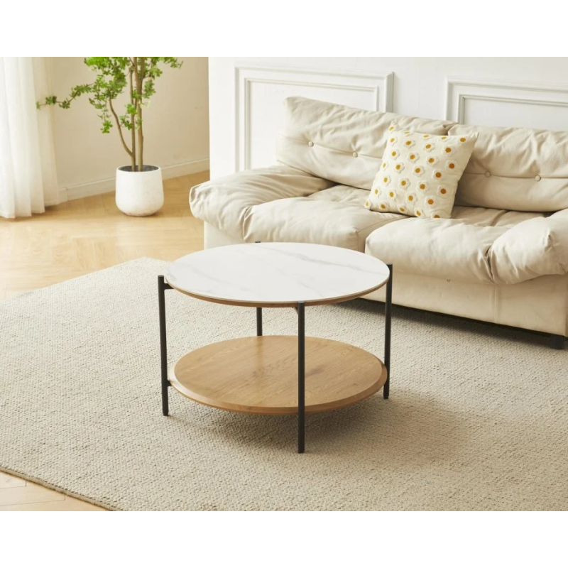 Журнальный столик IDAHO белый/дуб (23029-01)