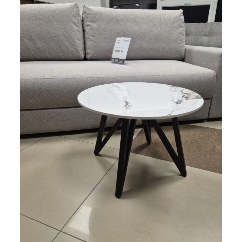 Журнальный столик COLORADO Белый глянец/Черный 60 x 42 см. (22057-01)