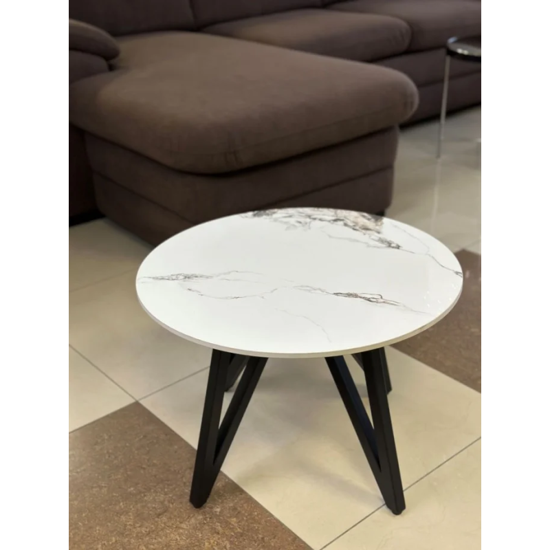 Журнальный столик COLORADO Белый глянец/Черный 60 x 42 см. (22057-01)