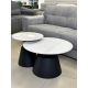 Журнальный столик NEBRASKA Белый глянец / Черный (к-кт) 70 см. &Д. 50 см. (22059-01)