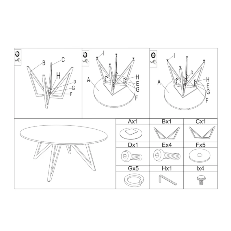 Журнальный столик COLORADO Белый глянец/Черный 60 x 42 см. (22057-01)