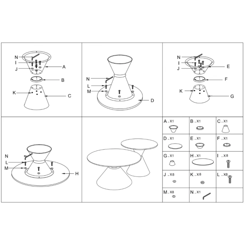 Журнальный столик CAROLINA Черный глянец / Черный (к-кт) 80 см. &Д. 60 см. (22063-01)