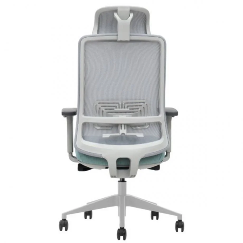 Офисное кресло TERRY серое/зеленая ткань/серый каркас (22254-01)