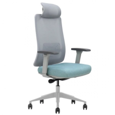 Офисное кресло TERRY серое/зеленая ткань/серый каркас (22254-01)