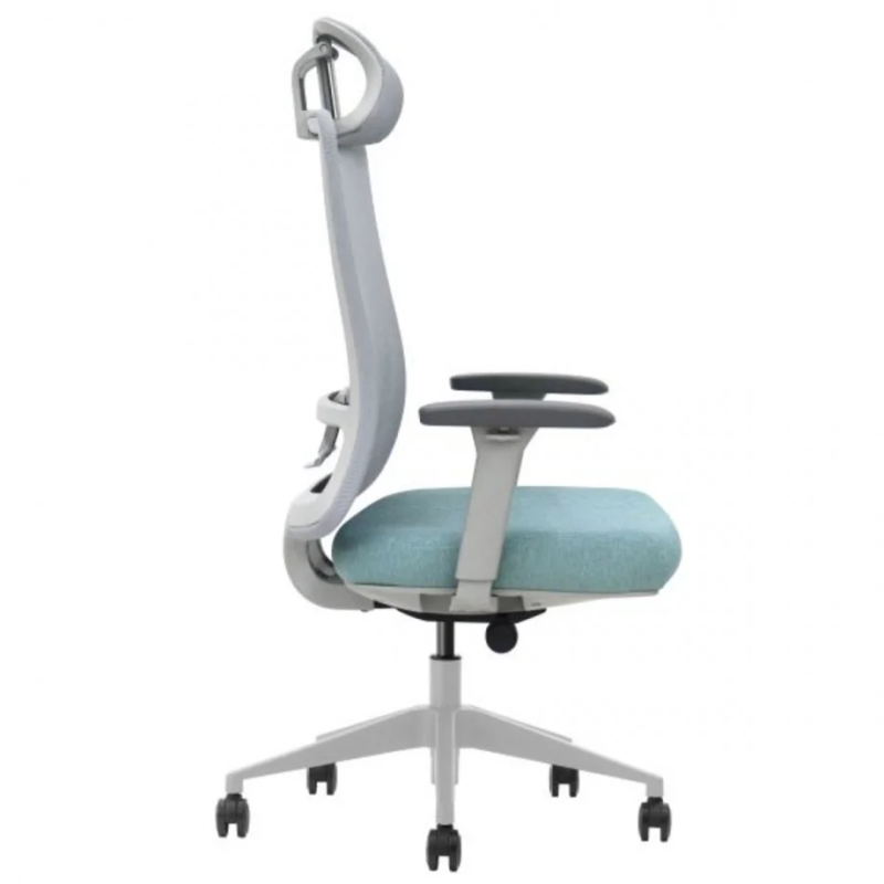 Офисное кресло TERRY серое/зеленая ткань/серый каркас (22254-01)