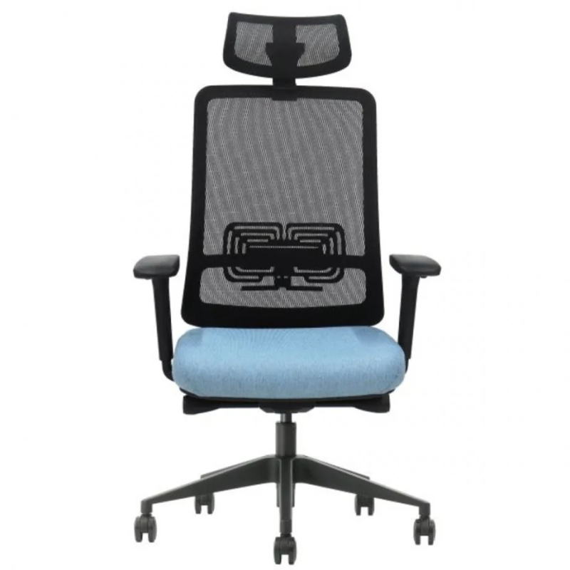 Офісне крісло TERRY чорне/синя тканина/чорний каркас (22273-01)