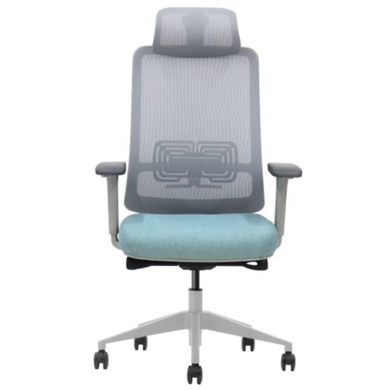 Офисное кресло TERRY серое/зеленая ткань/серый каркас (22254-01)