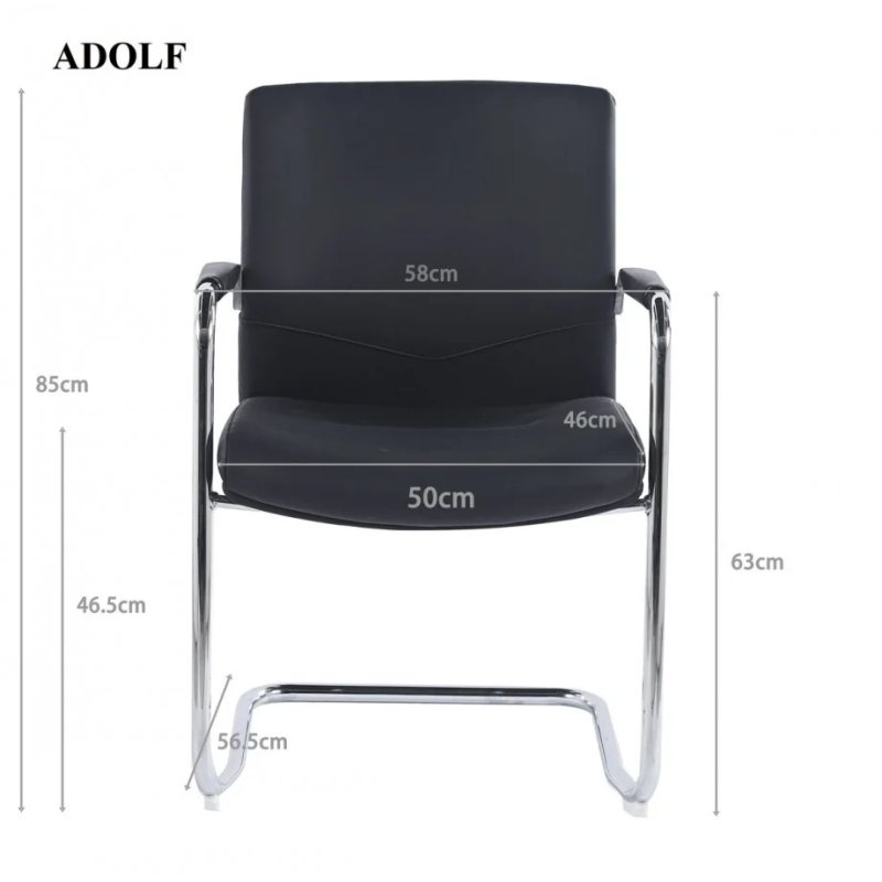 Стул офисный ADOLF Черный / Хром металл (23055-01)