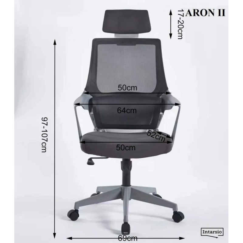 Кресло компьютерное ARON II Черный / Черный каркас (20150-01)