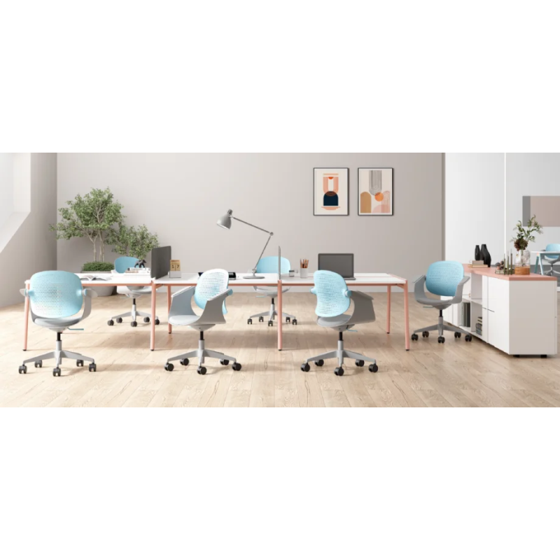 Крісло офісне ARLEN світло-бірюзове/сіра тканина/сірий каркас (22266-01)