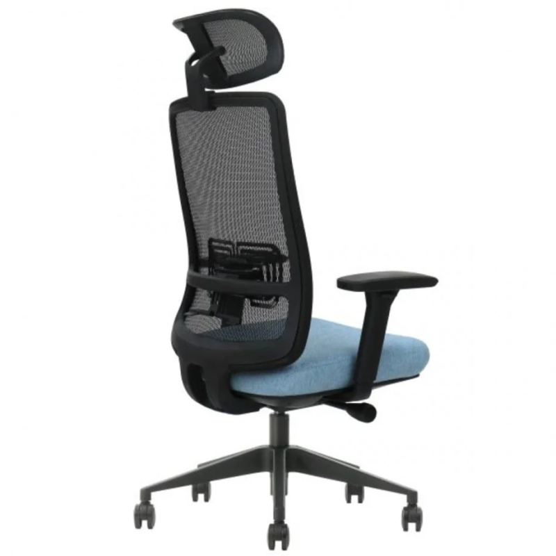 Офісне крісло TERRY чорне/синя тканина/чорний каркас (22273-01)