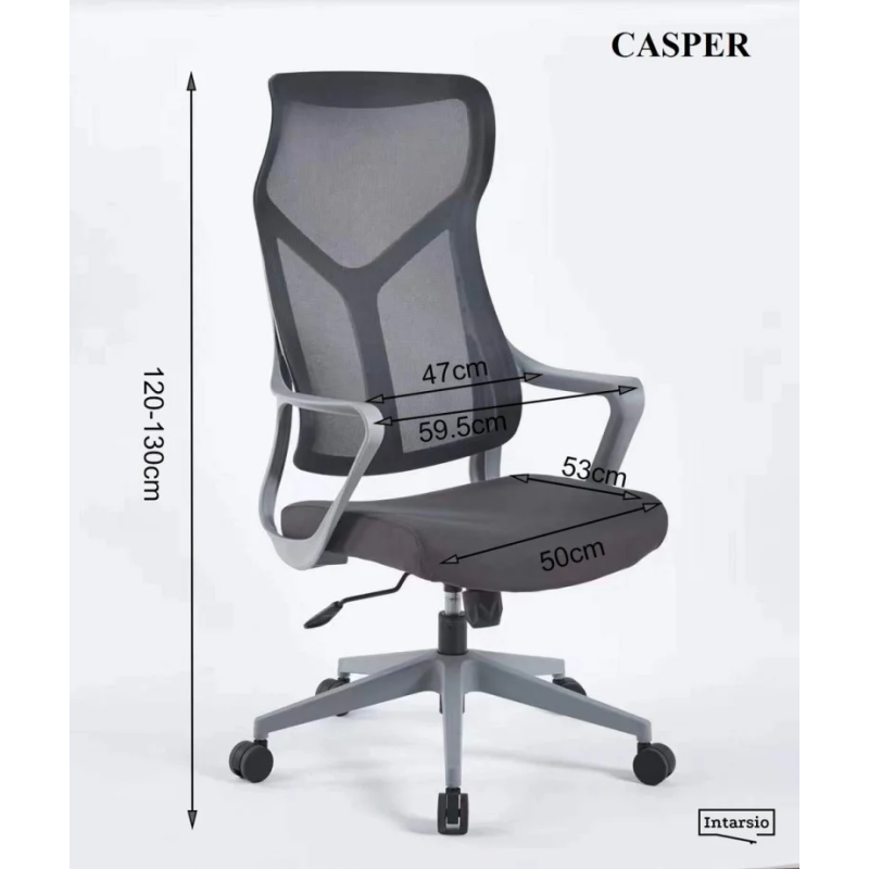 Кресло компьютерное CASPER Черное / Черный каркас (20165-01)