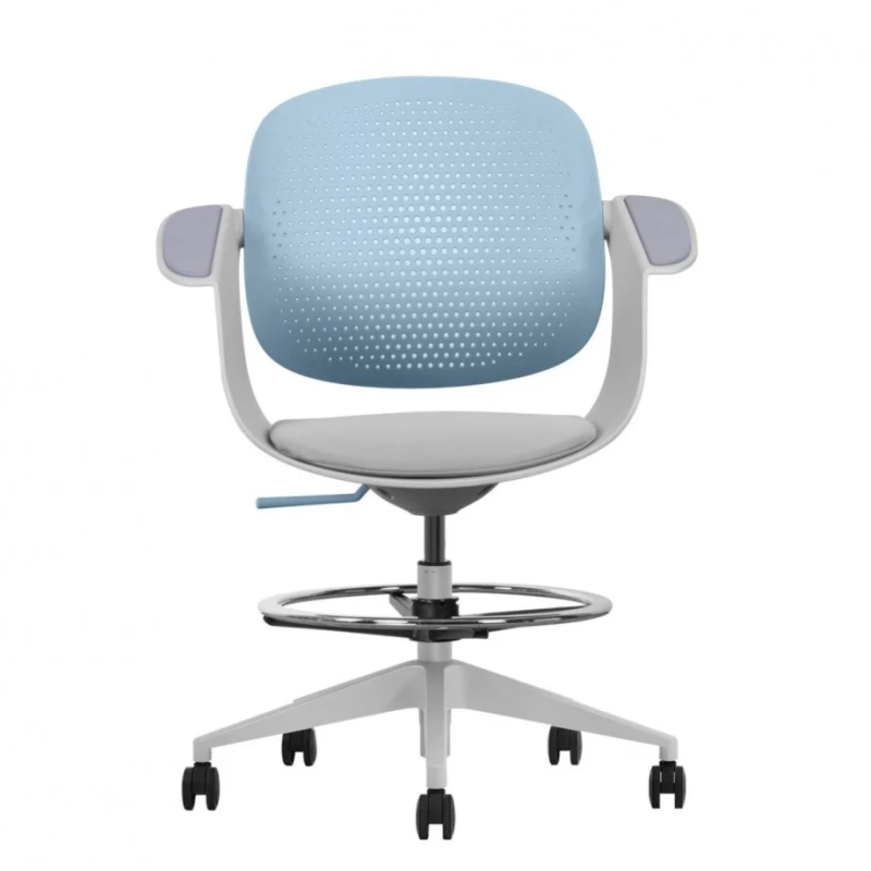 Крісло офісне ARLEN світло-бірюзове/сіра тканина/сірий каркас (22266-01)