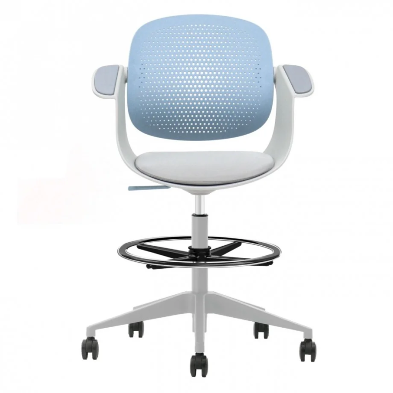 Крісло офісне ARLEN світло-бірюзове/сіра тканина/сірий каркас (22266-01)