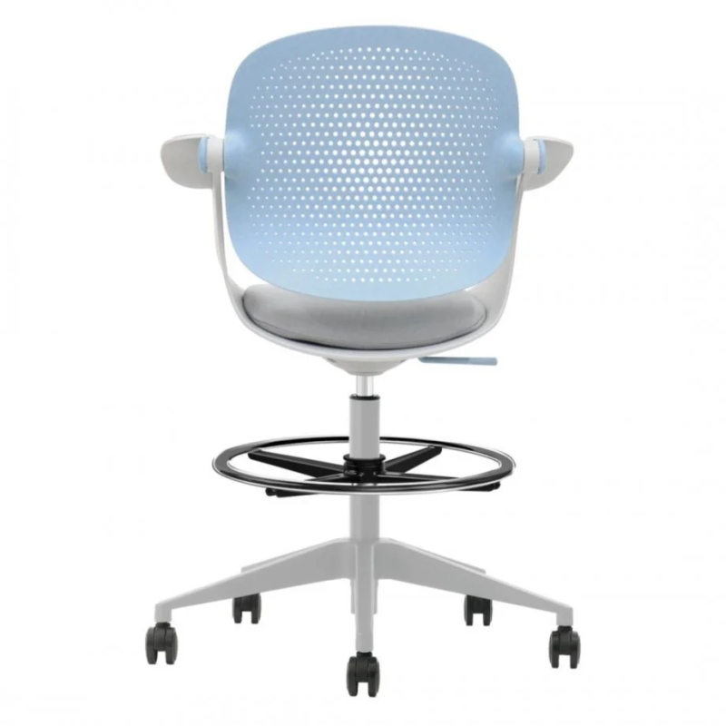 Крісло офісне ARLEN світло-бірюзове/сіра тканина/сірий каркас (22266-01)