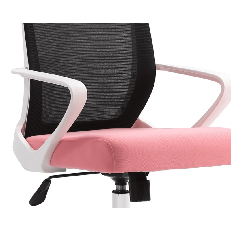 Компьютерное кресло DIXY черное/розовое/белый каркас (20109-01)