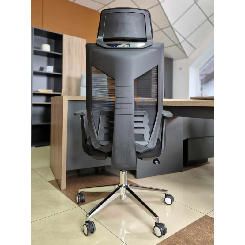 Кресло компьютерное ICAR Черное / Хром (20142-01)