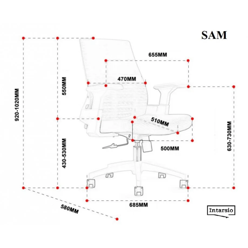 Кресло компьютерное SAM Серое / Белый каркас (22038-01)
