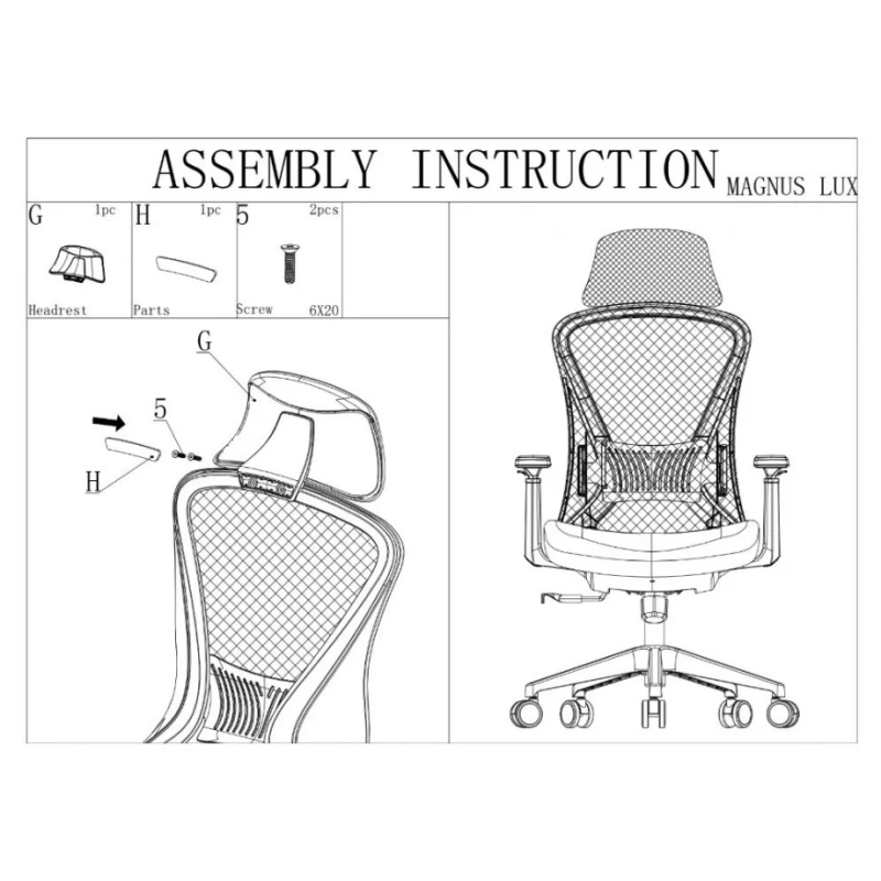 Кресло офисное MAGNUS LUX черная ткань/черный каркас (22258-01)