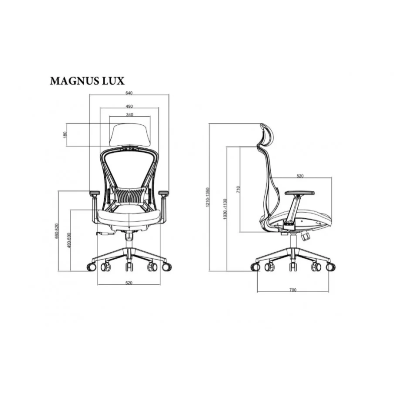 Кресло офисное MAGNUS LUX темно-серая ткань/серый каркас (22264-01)