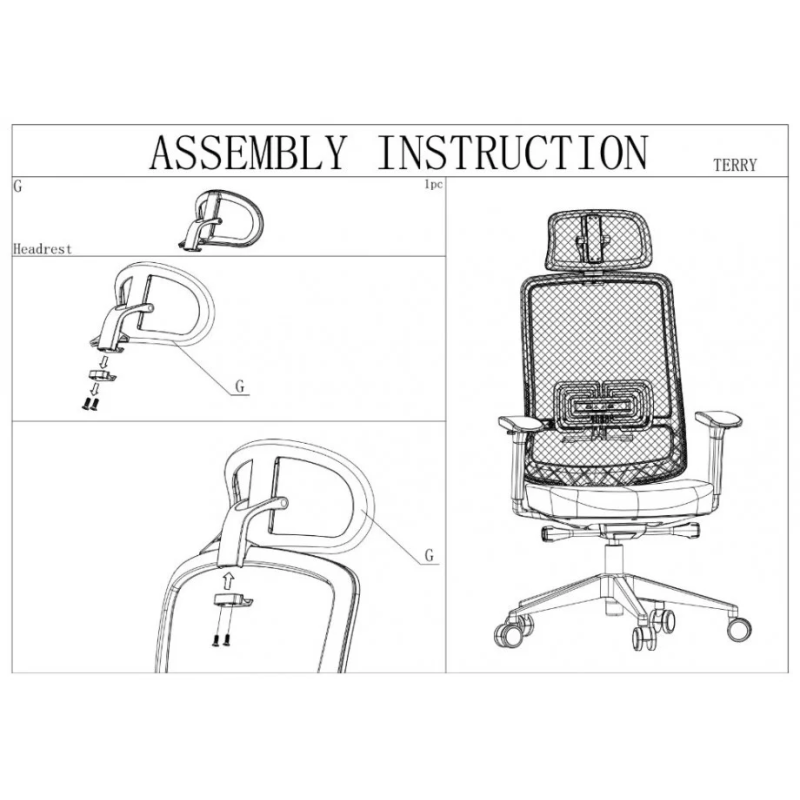 Офисное кресло TERRY серое/зеленая ткань/серый каркас (22254-01)