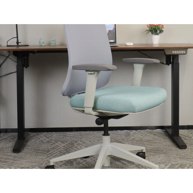 Офисное кресло TERRY серое/зеленая ткань/серый каркас (22254-01)