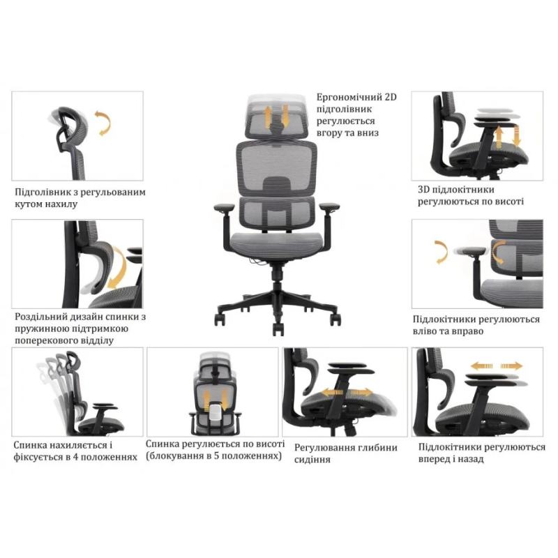 Кресло офисное WALTER черная ткань/алюминий (22251-01)