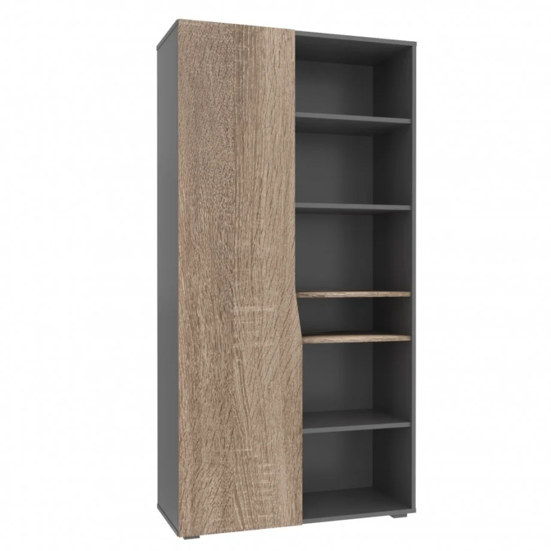 Шкаф с открытыми полками Connect A левый Дуб Сонома Трюфель + Антрацит (696-01)