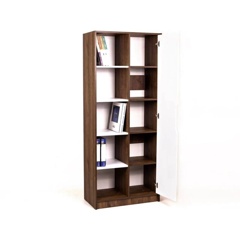 Шкаф с открытыми полками NORD A/R Дуб Экспрессив Бронзовый/Белый Бриллиант (19449-01)