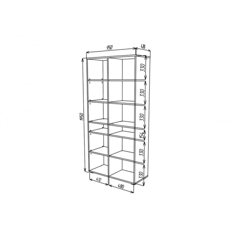 Шкаф с открытыми полками Connect A левый Дуб Сонома Трюфель + Антрацит (696-01)
