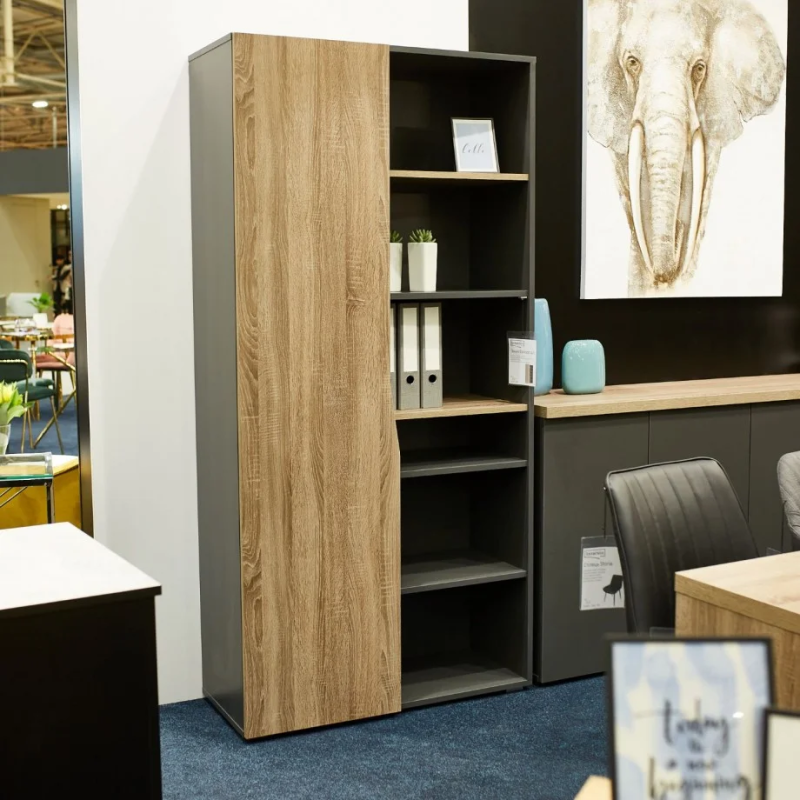 Шкаф с открытыми полками Connect A левый Дуб Сонома Трюфель + Антрацит (696-01)