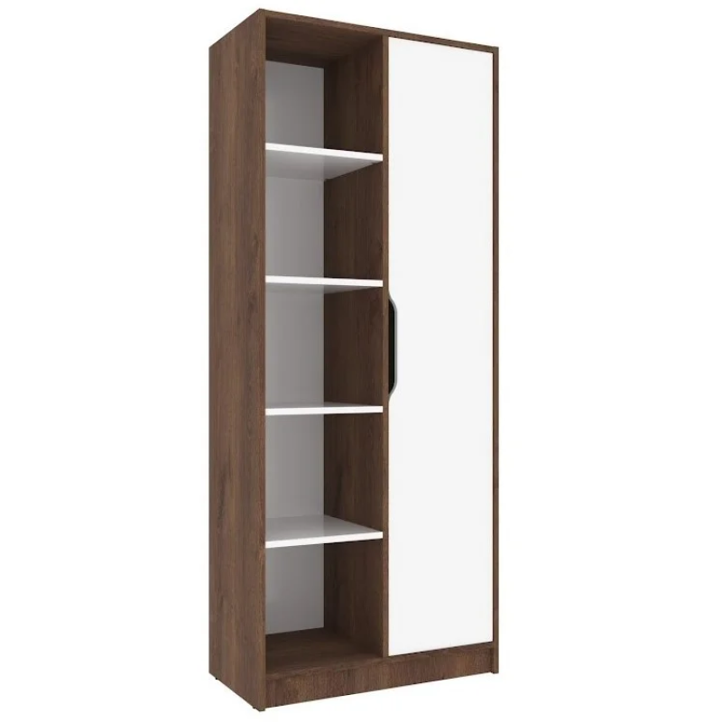 Шкаф с открытыми полками NORD A/R Дуб Экспрессив Бронзовый/Белый Бриллиант (19449-01)