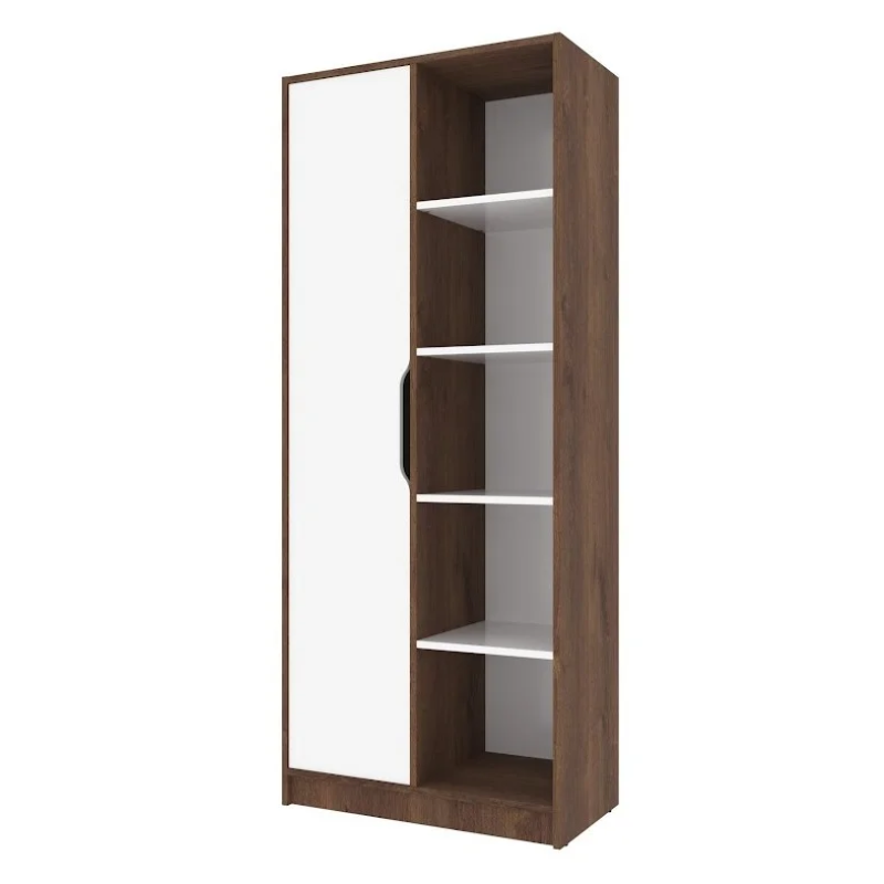 Шкаф с открытыми полками NORD A/L Дуб Экспрессив Бронзовый/Белый Бриллиант (19443-01)