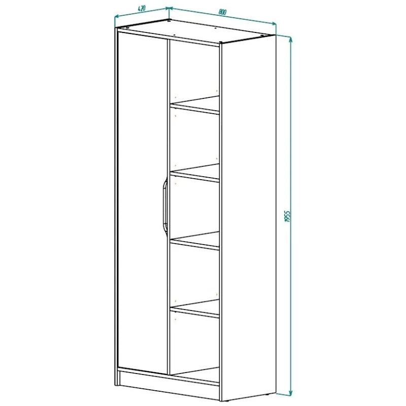Шкаф с открытыми полками NORD A/L Дуб Экспрессив Бронзовый/Белый Бриллиант (19443-01)