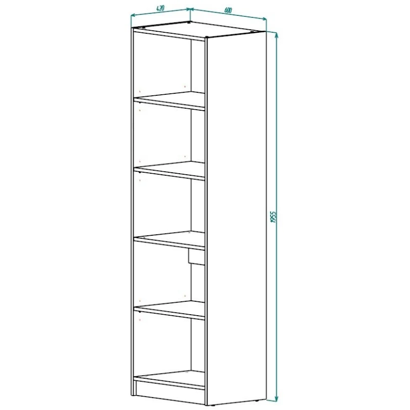Пенал NORD F Дуб Экспрессив Бронзовый/Белый Бриллиант (19448-01)