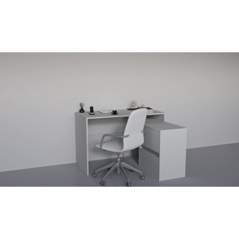 Стол письменный угловой TWIN K 120x60 Камень Серый (22946-01)