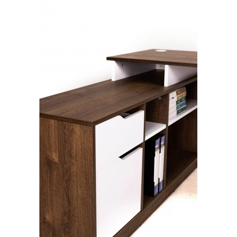 Cтол письменный NORD 1R Дуб Экспрессив Бронзовый / Белый Бриллиант (19439-01)