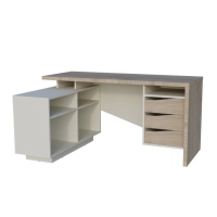 Письменный стол CONNECT 3 L SK 157×78 см. Дуб кремона котта / Стоун беж (23049-01)