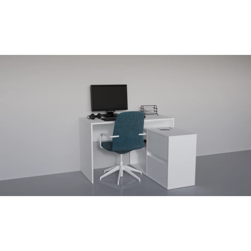 Стол письменный угловой TWIN B 120x60 Белый бриллиант (22947-01)