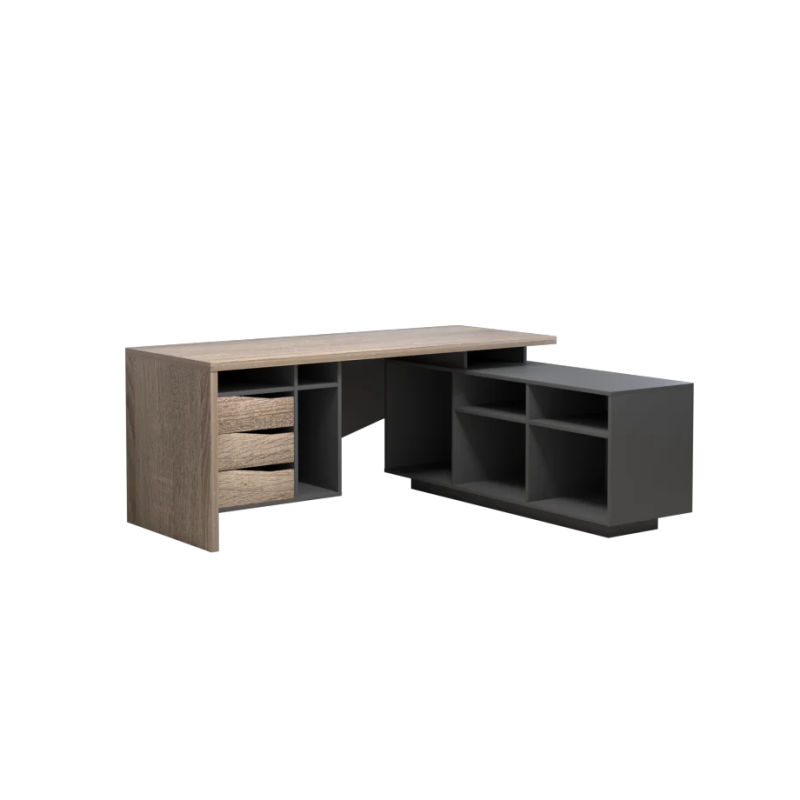 Компьютерный стол угловой Connect 1 Дуб Сонома Трюфель / Антрацит правый (678-01)