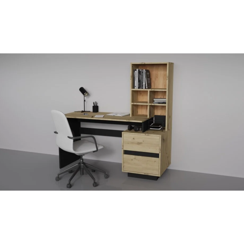 Компьютерный стол HECTOR_D/C_R 150х60 Дуб артизан / Черный (22738-01)