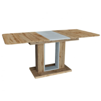 Rozkładany stół jadalny Titan 140(180)x80 cm Biały Alaska / Dąb Tahoe (8300-01)
