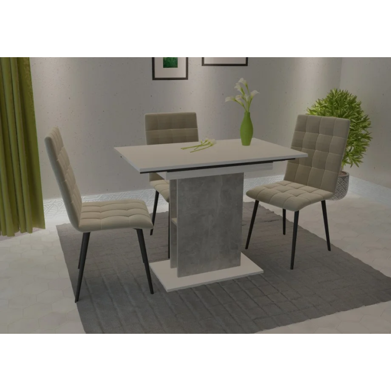 Стол обеденный раскладной обеденный Stoun 100(135)x60 см Белая Аляска / Индастриал (8302-01)