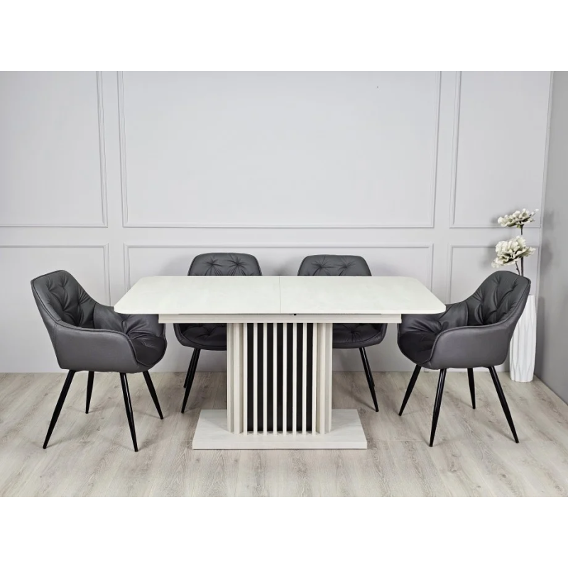 Стол обеденный раскладной CASANDRA S/A MAX 160(210)x90 шелковый камень/антрацит (19635-01)