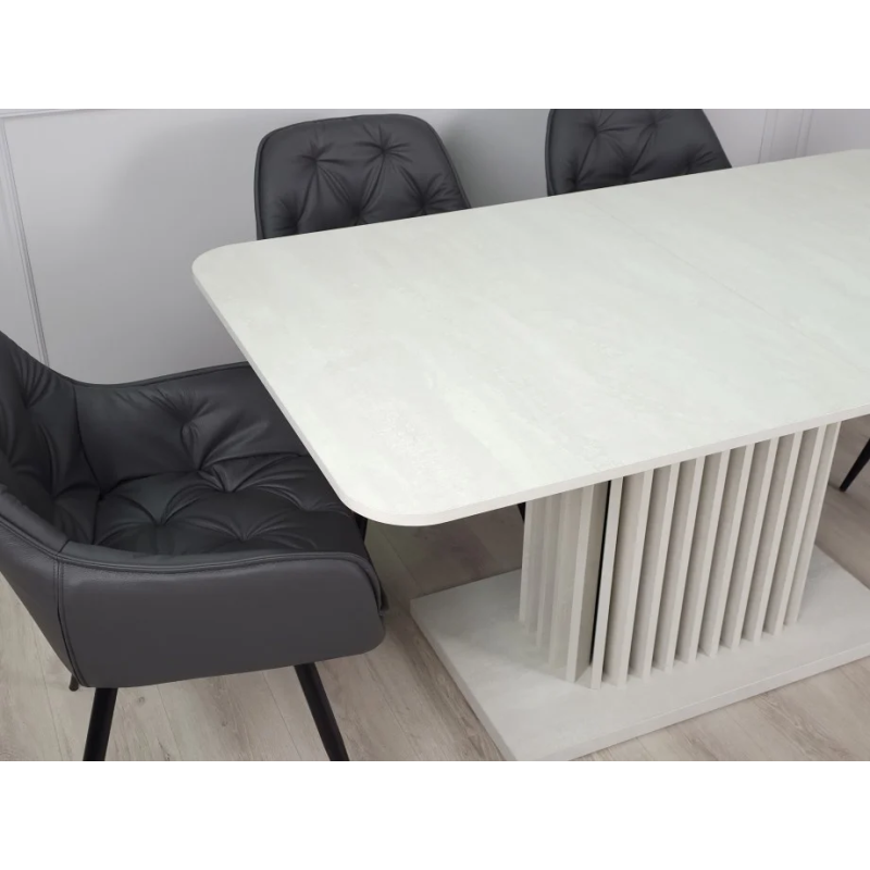 Стол обеденный раскладной CASANDRA S/A MAX 160(210)x90 шелковый камень/антрацит (19635-01)