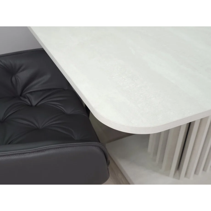 Стол обеденный раскладной CASANDRA S/A MAX 160(210)x90 шелковый камень/антрацит (19635-01)