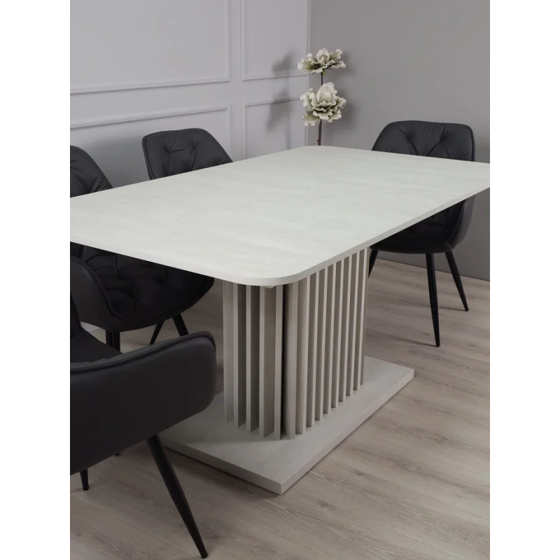 Стол обеденный раскладной CASANDRA S/A MAX 160(210)x90 шелковый камень/антрацит (19635-01)