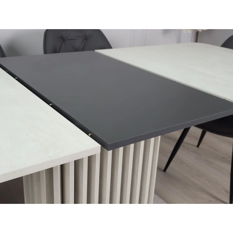 Стол обеденный раскладной CASANDRA S/A MAX 160(210)x90 шелковый камень/антрацит (19635-01)