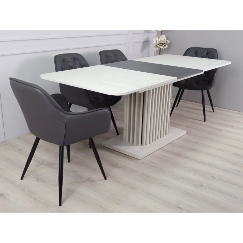 Стол обеденный раскладной CASANDRA S/A MAX 160(210)x90 шелковый камень/антрацит (19635-01)